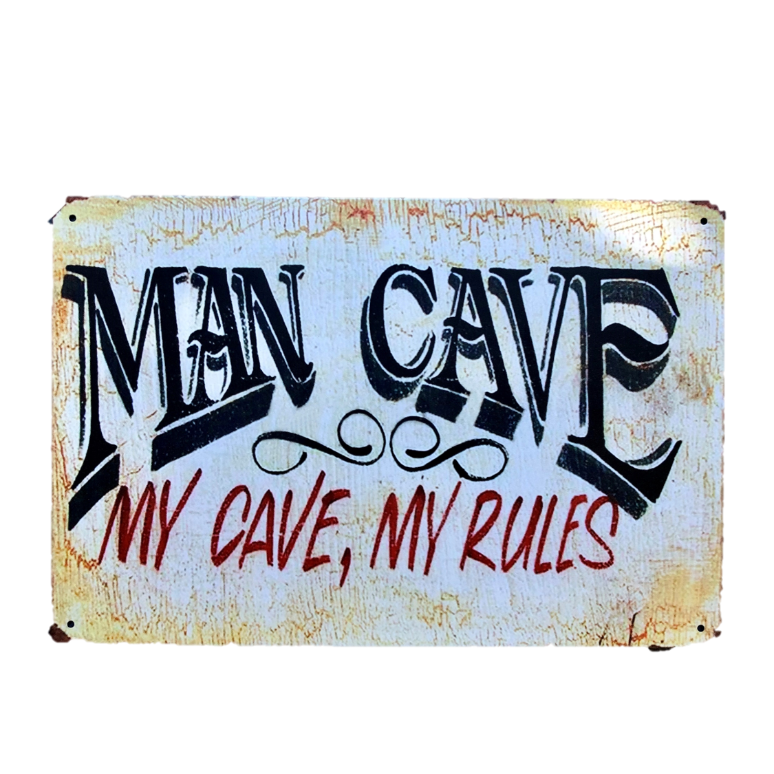 Metalen Bord Mancave Cave, Rules - Bardecoratie.nl